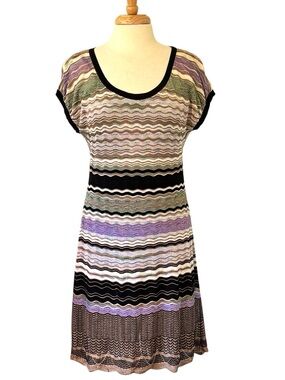 Missoni Multicolor Wave Knit Scoop Neck Dress